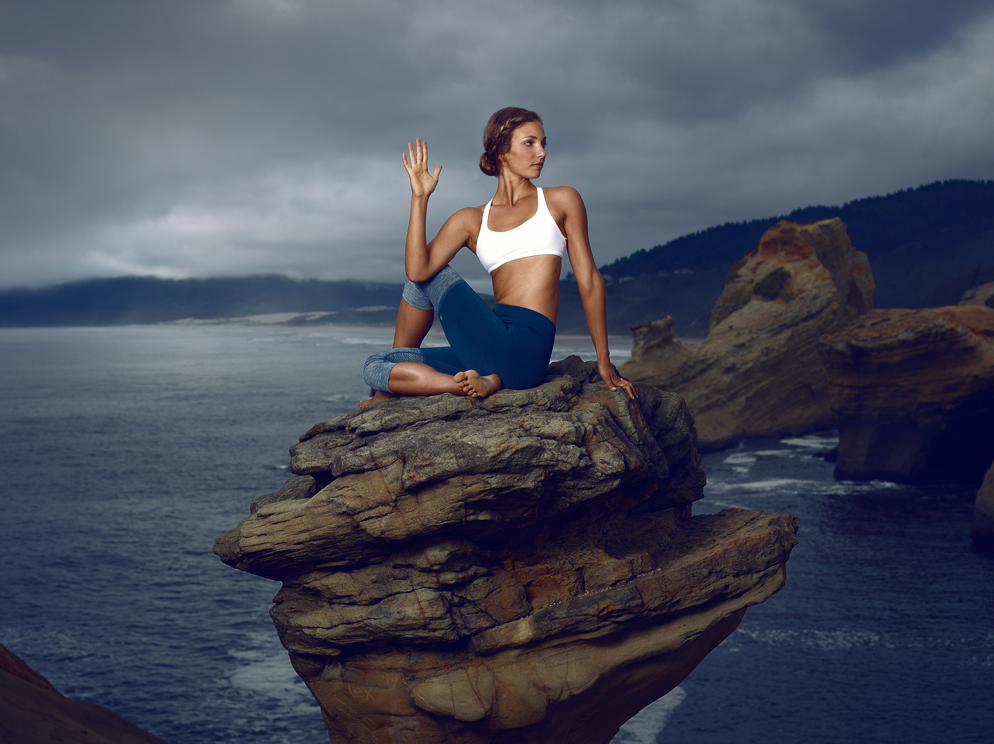 Model Practices Yoga on Rock | Zach Ancell Photography